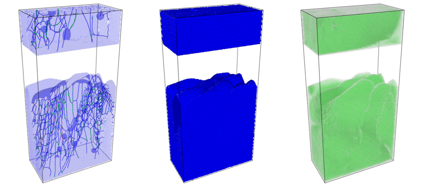 Visualization of a rapidly solidifying tungsten block.